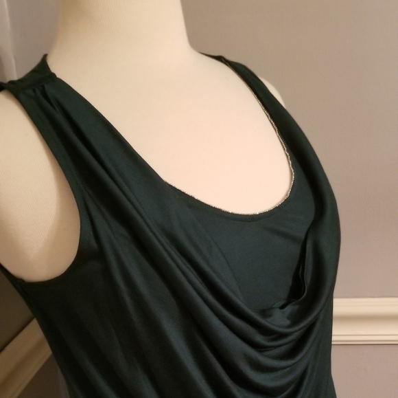 White House Black Market dressy winter green top - Picture 4 of 8